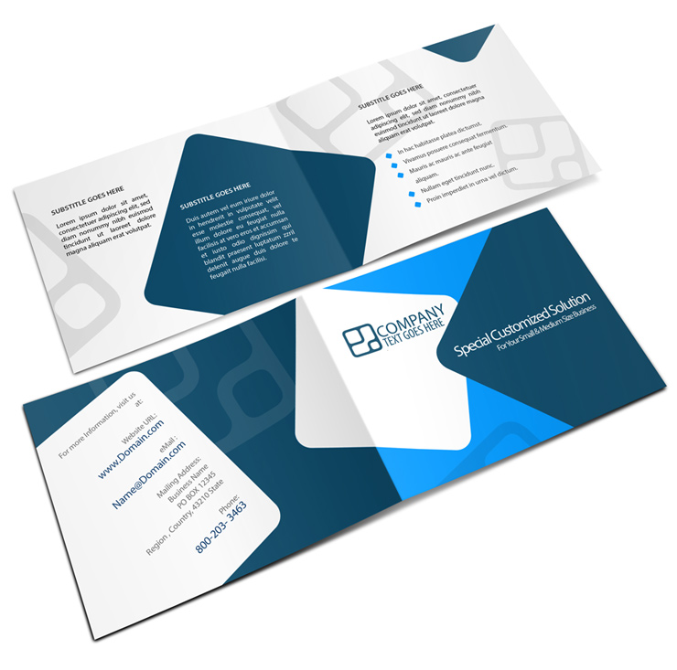 11 x 4.25 Landscape Half Fold Brochure Mockup Template