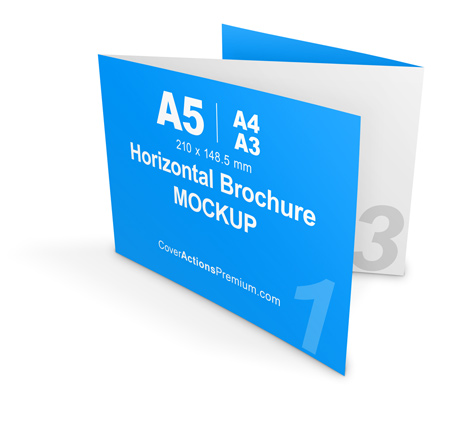 Horizontal 6 page A5 Z-Fold Brochure Mockup