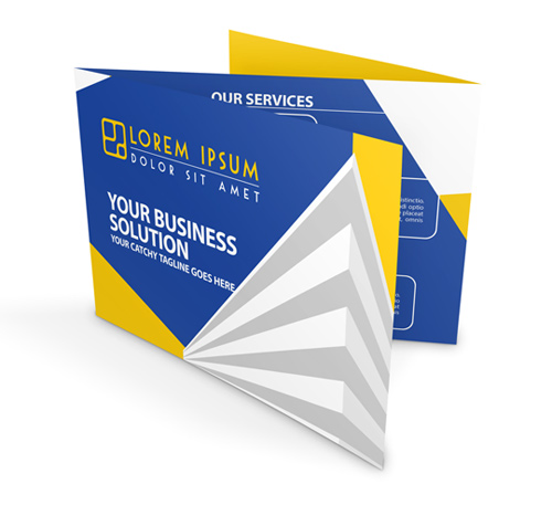 Landscape 6 Page A5 Z-Fold Brochure Mockup