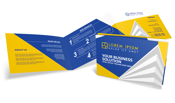 Landscape 3x A5 Z-Fold Brochure Mockup