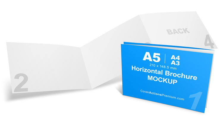 Landscape 3x A5 Z-Fold Brochure Mockup