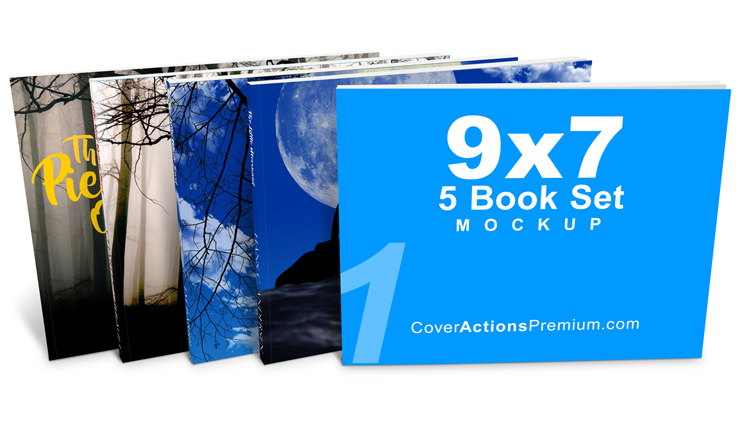 Landscape Book Set Mockup Template -9x7