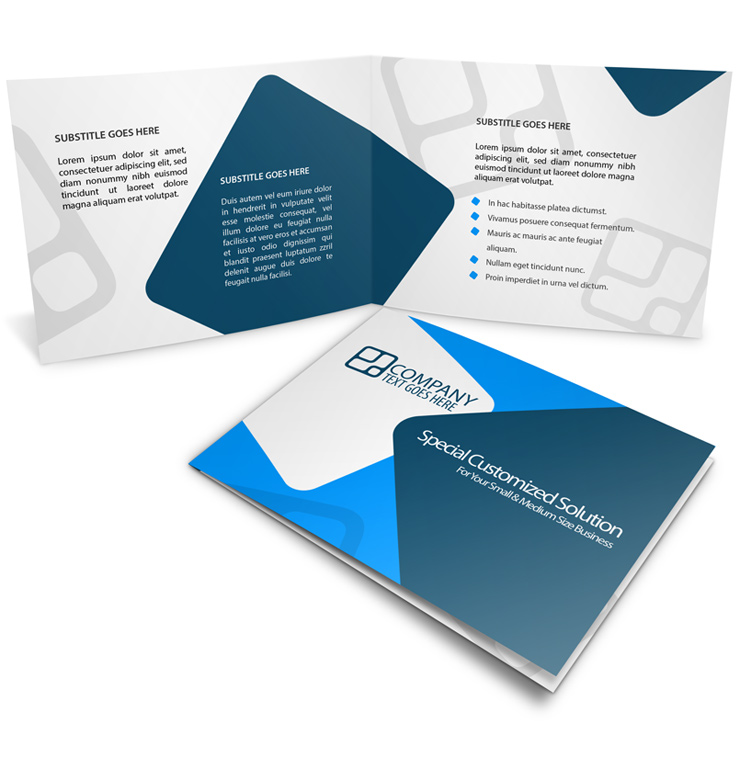 2 Panel 5.5 x 4.25 Landscape Half Fold Brochure Mockup Template