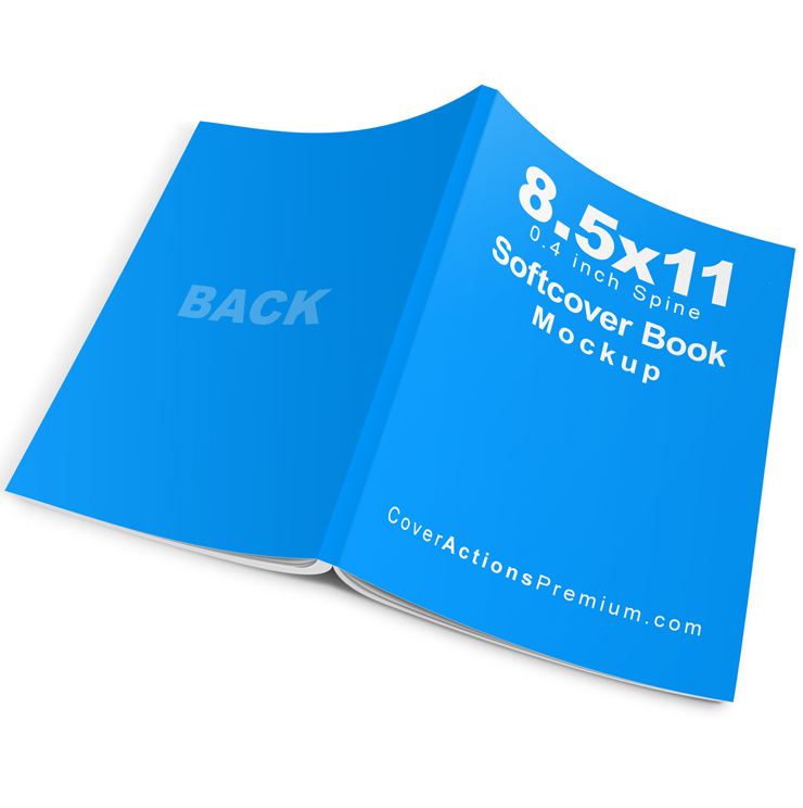 Open Book Mockup- 8.5 x 11 Paperback 150 pages