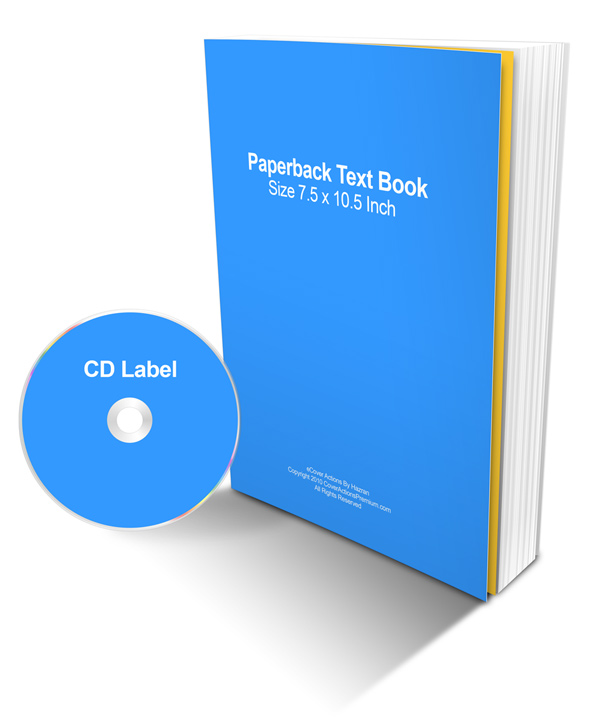 7.5 x 10.5 Softcover Book CD Mockup