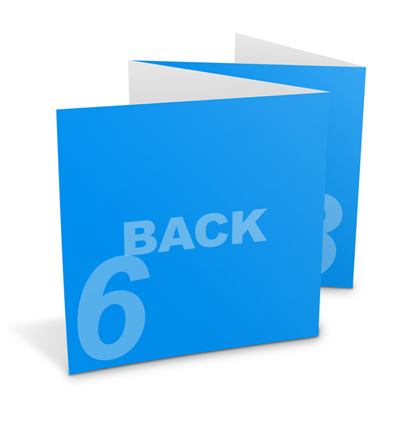 Square 4 Fold Brochure Mockup - Accordion Fold