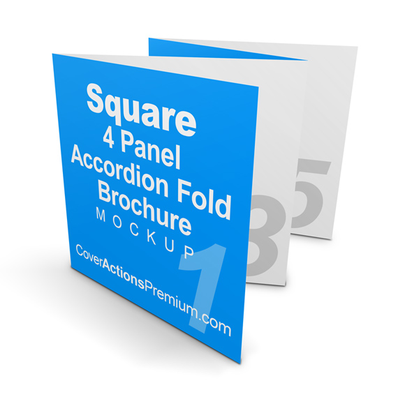 Square 4 Fold Brochure Mockup - Accordion