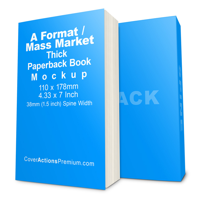 Thick Book Mockup- Front back Mass Market Paperback - A Format