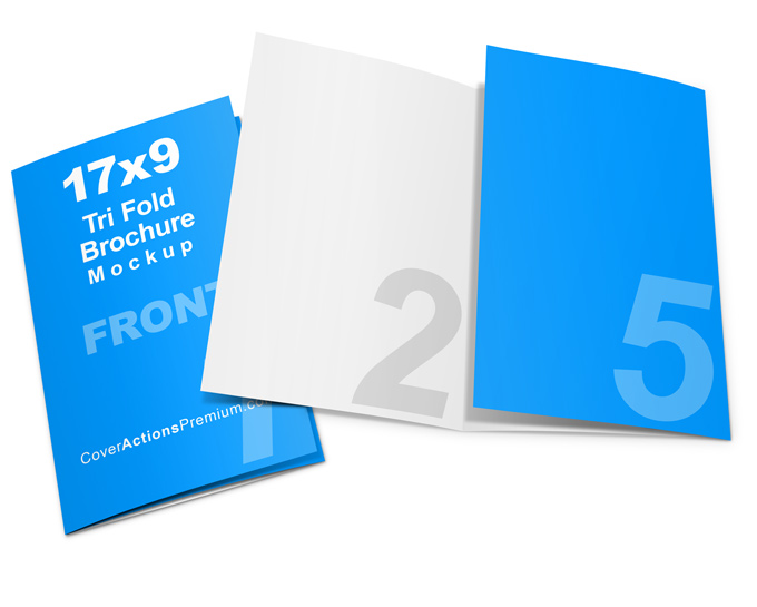 Tri Fold Brochure Mockup -17x9