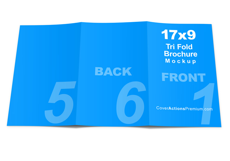Tri Fold Brochure Mockup -17x9