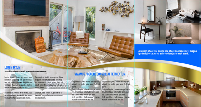 Tri Fold Brochure Template -17x9-inside