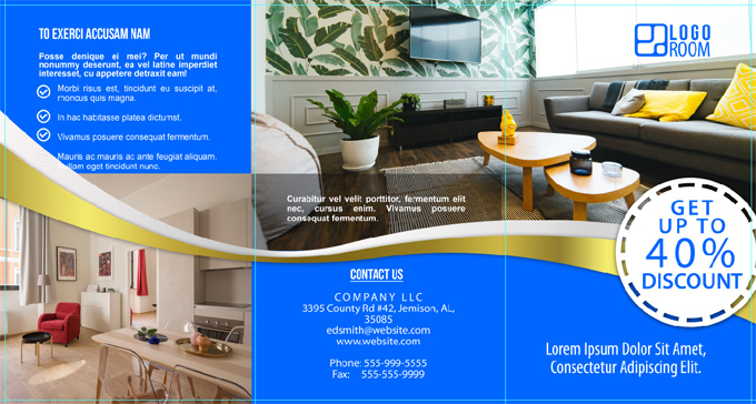 Tri Fold Brochure Template -17x9-ouside