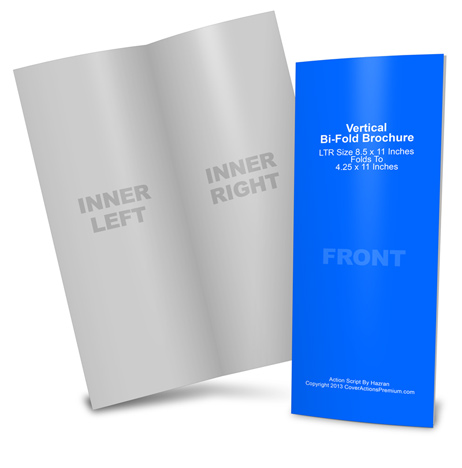 Vertical Half Fold Brochure Mockup- 4.25 x 11