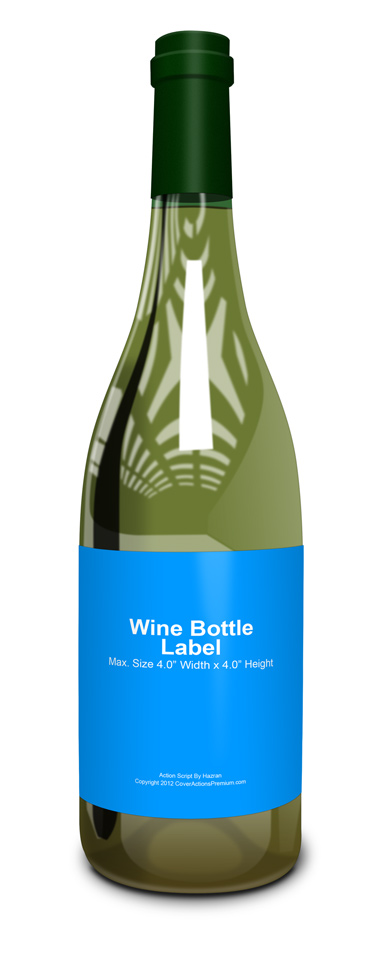 Wine bottle label mockup