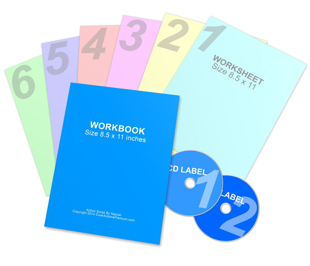 Learder's Kit Mockup- Workbook, CD, Worksheets
