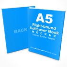 a5 right bound softcover book mockup - 10mm spine
