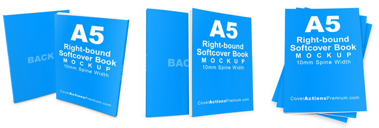 A5 Book Mockup -Right Bound Softcover Paperback
