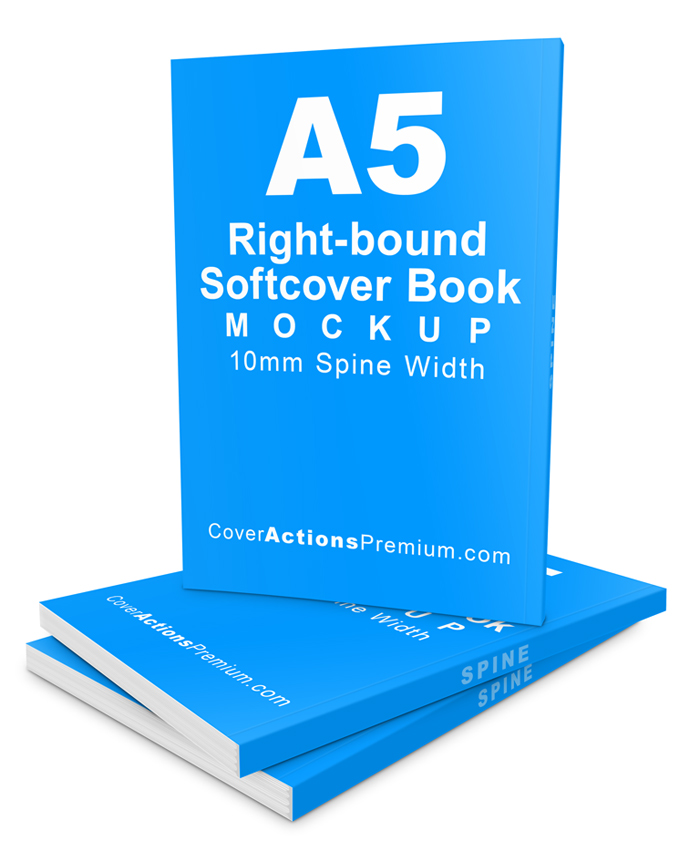 A5 Softcover Book Mockup- right bound