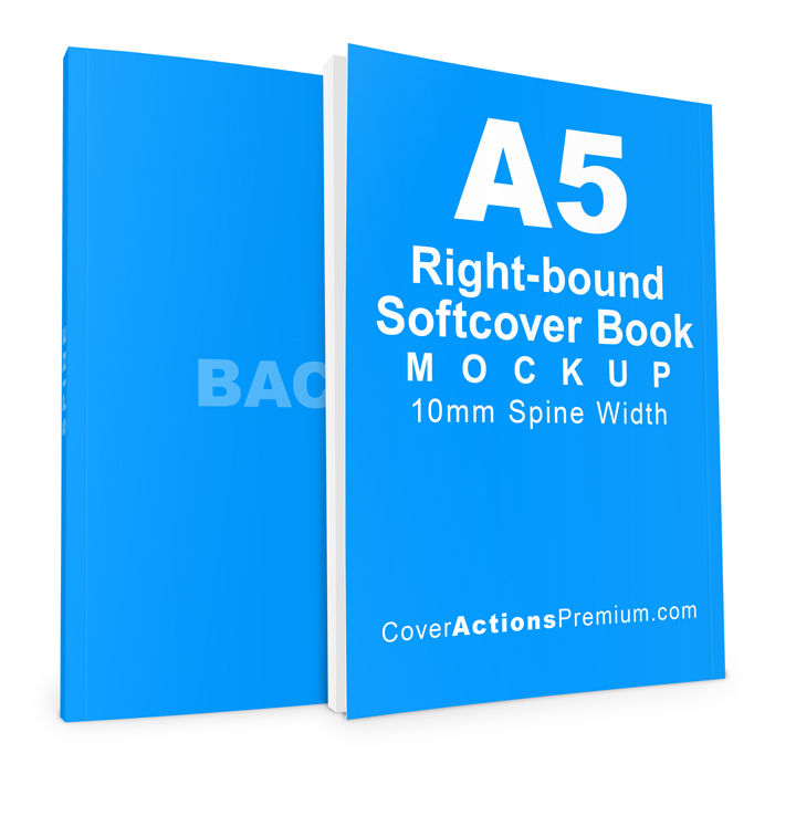 A5 Softcover Book Mockup- right bound