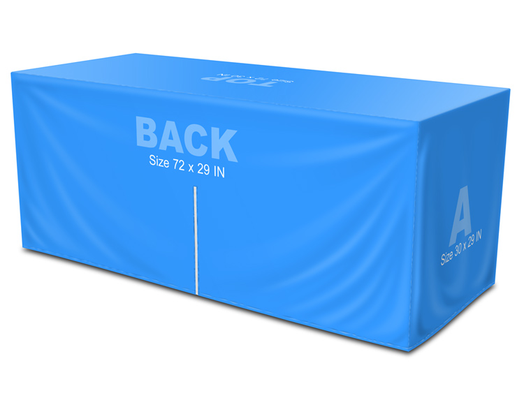 Zipper Back Fitted Table Cover Mockup- 6 ft 4-sided