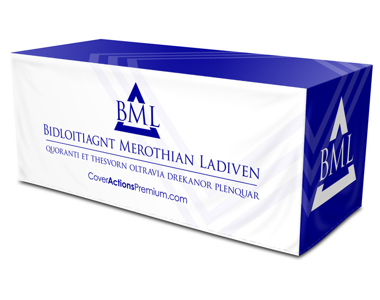 Open Back Fitted Table Cloth Mockup Template -6 ft 3-sided