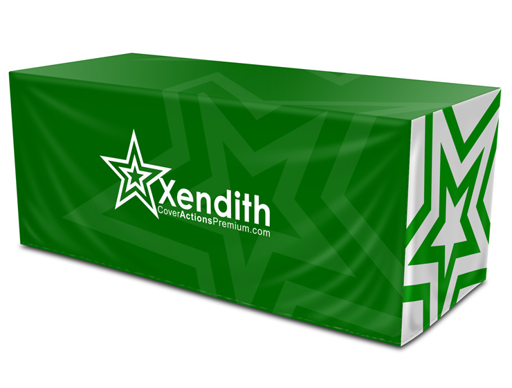 Zipper Back Fitted Table Cloth Mockup Template -6 ft 4-sided