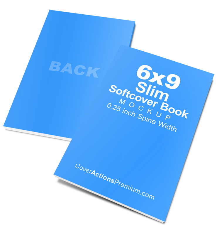 Slim paperback Book Mockup -6x9