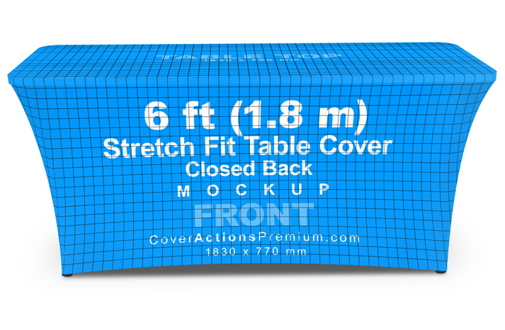 6ft stretch tablecloth mockup closed back