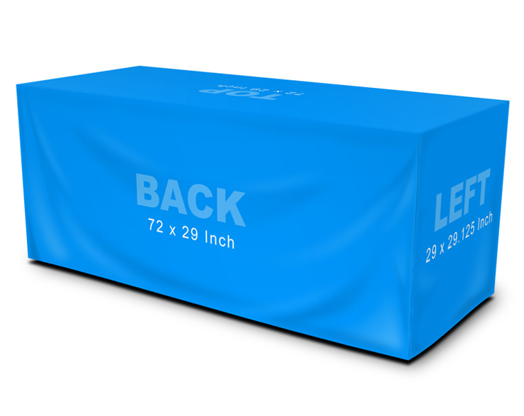 Fitted Table Cover Mockup Template - 6 ft 4 sided