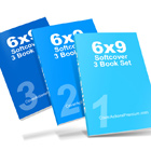 3 Book Set Mock Up -6x9 Softcover Book Cover Action
