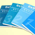 4x Softcover Book Set Mockup- 6x9 