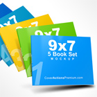 9x7 landscape book set mockup