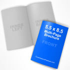 5.5 x 8.5 Open Brochure Photoshop Action Mockup, PSD Template