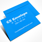 C5 Envelope (Wallet) Photoshop Action Mockup, PSD Template