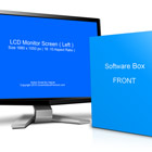 2 PC Monitor and Software Box Combo Photoshop Action Mockup
