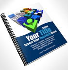 8.5 x 11 inch Laying Spiral Bind Report Magazine Photoshop Action Mockup and Template