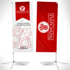 800 x 2000mm Rectangle Feather Flag Photoshop Action Mockup, PSD Template