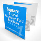 Square 4 Fold Brochure (Accordion Fold) Photoshop Action Mockup