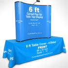 Table Top Display - 6 Ft Curved Pop Up Stand Photoshop Action Mockup,  PSD Template