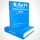 8.5 x 11 Thick Hardcover Book (2 inch Spine) Photoshop Action Mockup, PSD Template