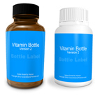 2-In-1 150ml Glass Bottle & HDPE Pills Bottle Photoshop Action Mockup and Template