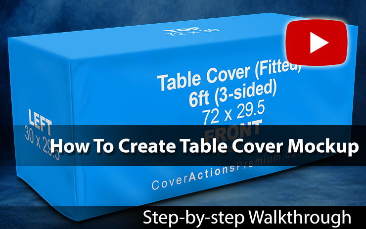How to create 3D table cover mockup using Photoshop Cover Actions