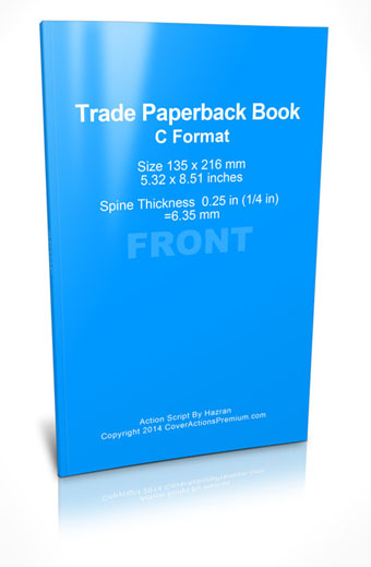 slim trade paperback C format book mockup