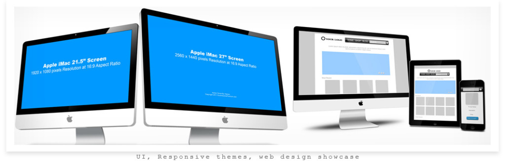 Apple iMac, iPad, iPhone Mock Ups | Cover Actions Premium | Mockup PSD ...