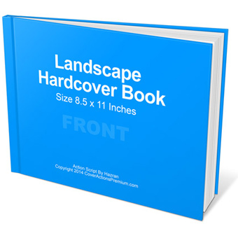 Horizontal Hardcover Book Mockup- 11 x 8.5