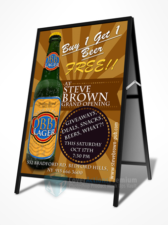 A Frame SignBoard Mockup