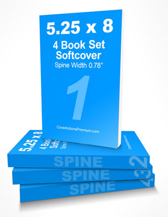 4 Book Set Mockup- 5.25 x 8