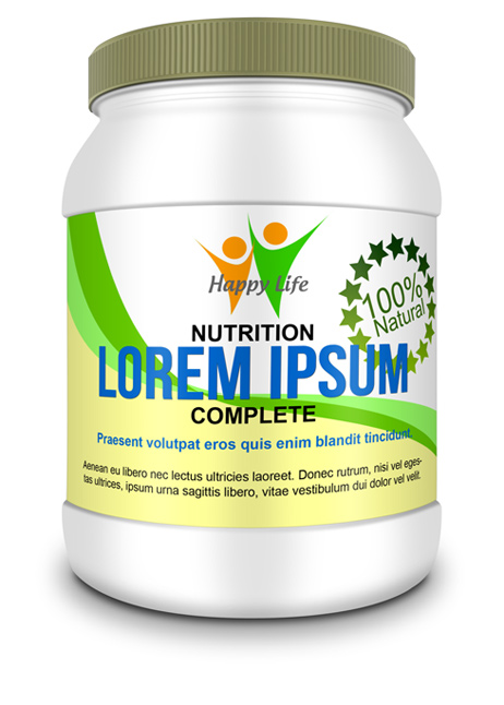 2000ml Supplement Container Mockup