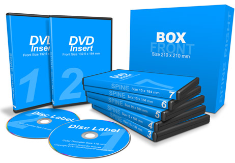 7 DVDs Mockup