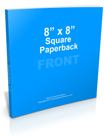 8x8 Square Paperback Book Mockup